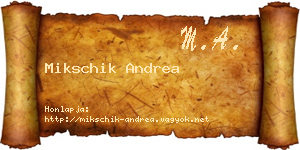 Mikschik Andrea névjegykártya